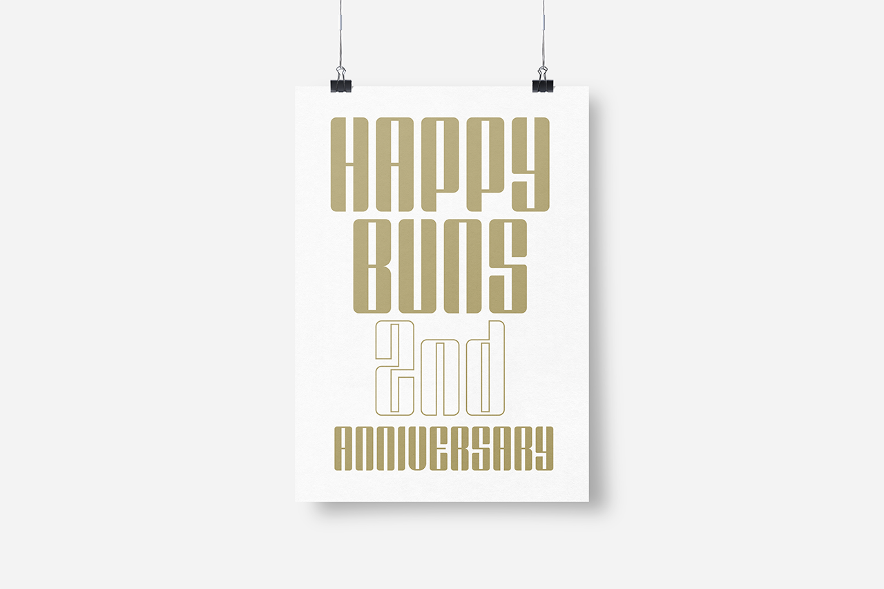 HAPPY BUNS 2周年 ポスター